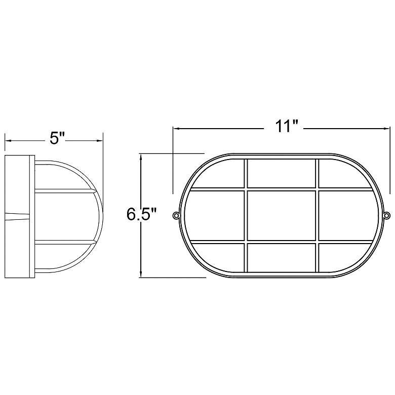 Image 7 Access Lighting Bulkhead Collection 11" High White Oval Outdoor Light more views