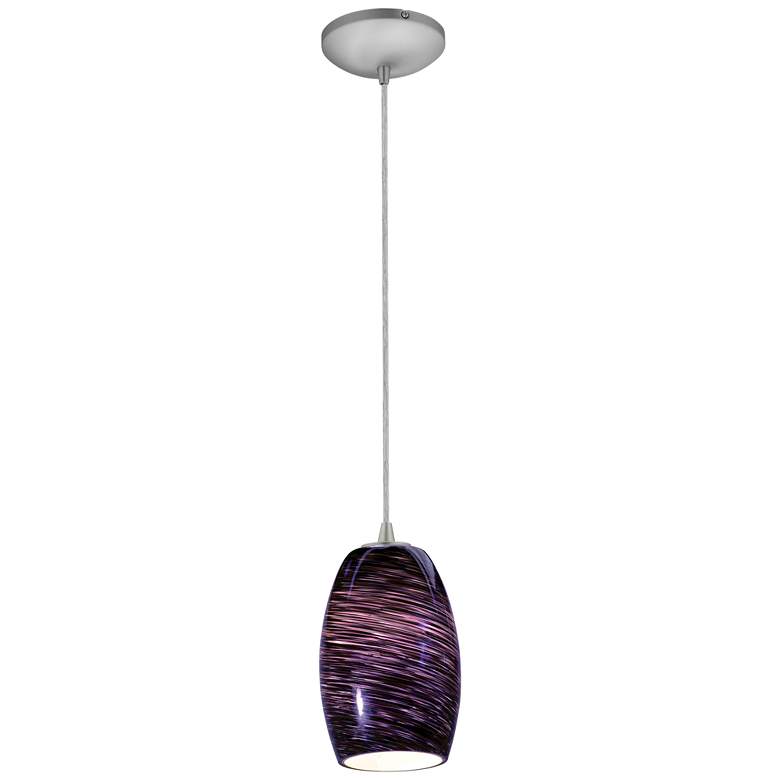 Image 1 Access Lighting Chianti 5 1/4" Wide Modern Purple Swirl Glass Pendant