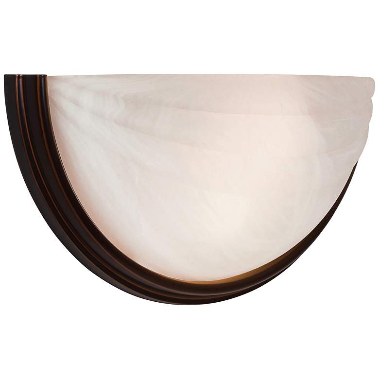 Image 3 Access Lighting Crest 13 inch Wide Bronze and Alabaster Glass Wall Sconce