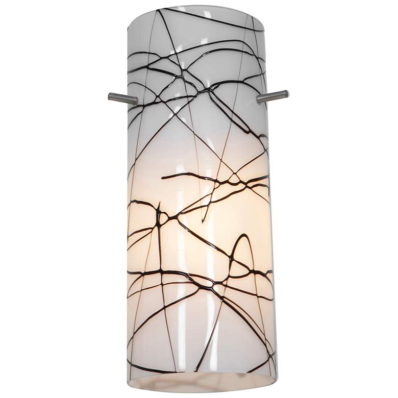 Image 1 Access Lighting Cylinder 4" Wide Black and White Pendant Glass Shade