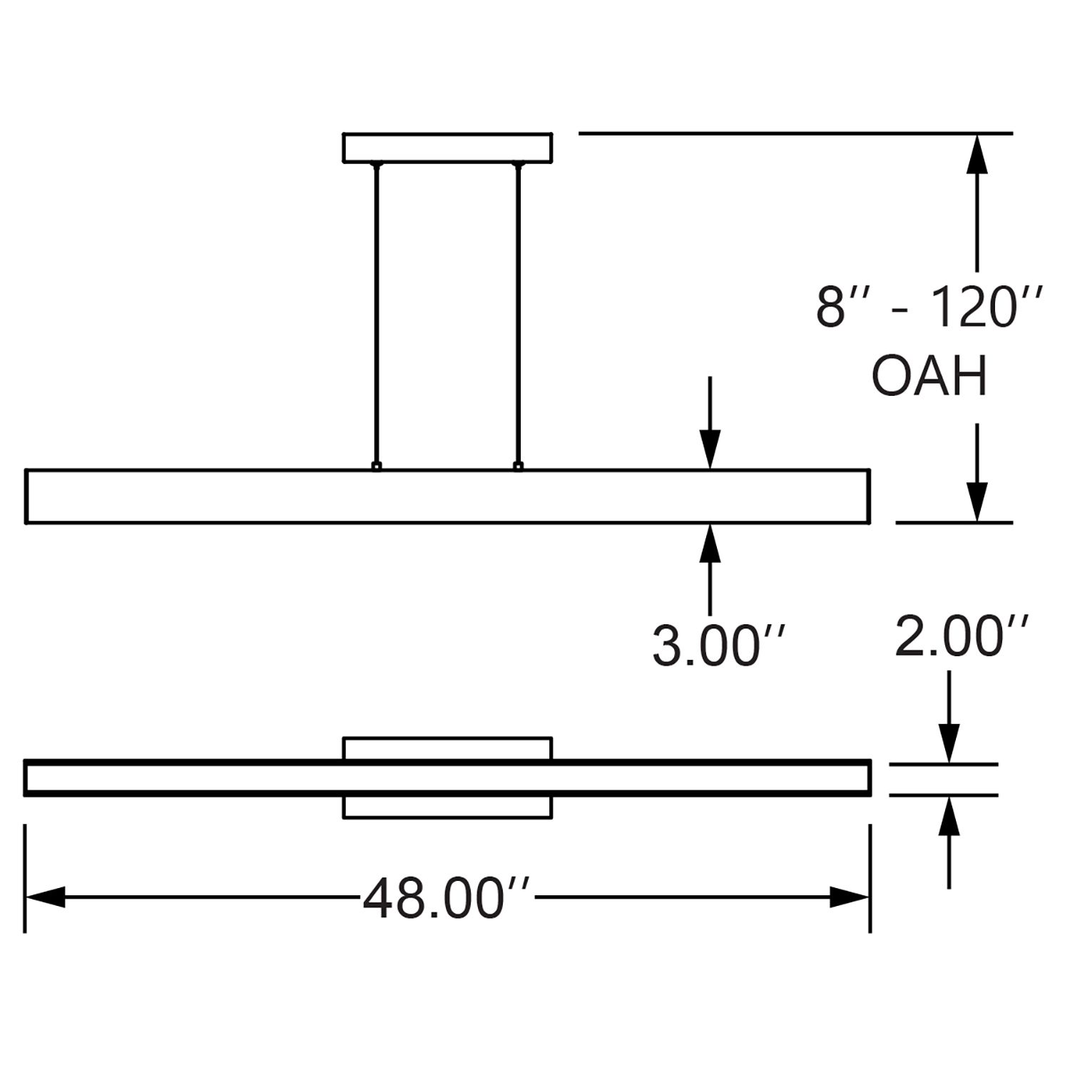 Image 5 Access Lighting Form 48" Wide Matte Gray Modern LED Linear Pendant more views