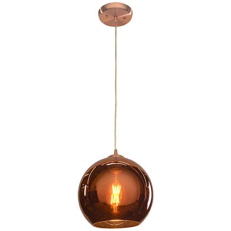 Image 3 Access Lighting Glow 10" Wide Modern Brushed Copper Glass Mini Pendant more views