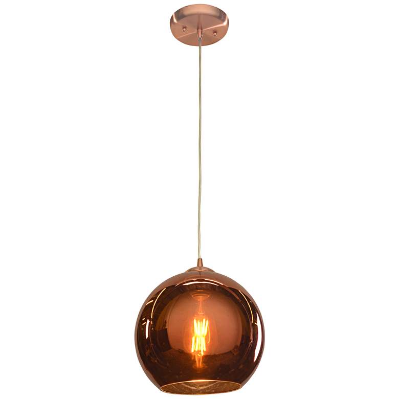 Image 3 Access Lighting Glow 10" Wide Modern Brushed Copper Glass Mini Pendant more views