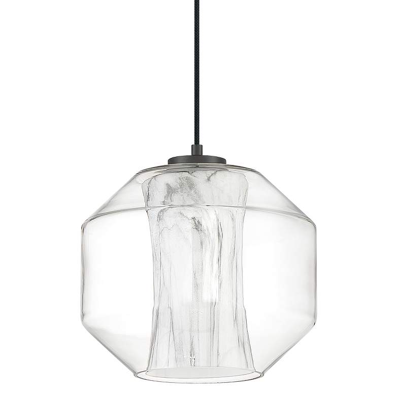 Image 1 Access Lighting I-Biza 9 1/2" Wide Glass and Marble LED Mini Pendant