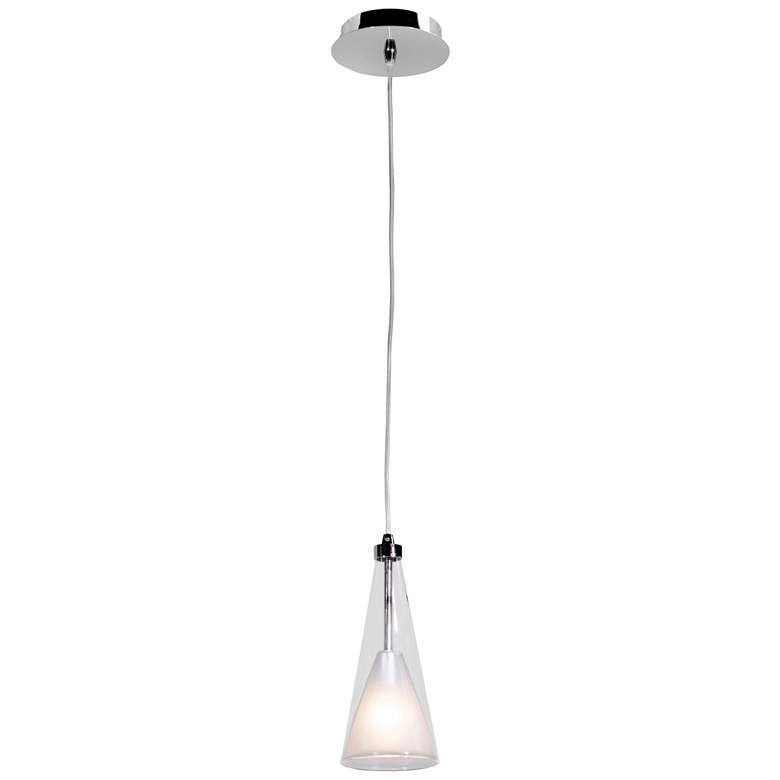 Image 1 Access Lighting Icicle 4 1/2" Wide Modern Chrome and Glass LED Pendant