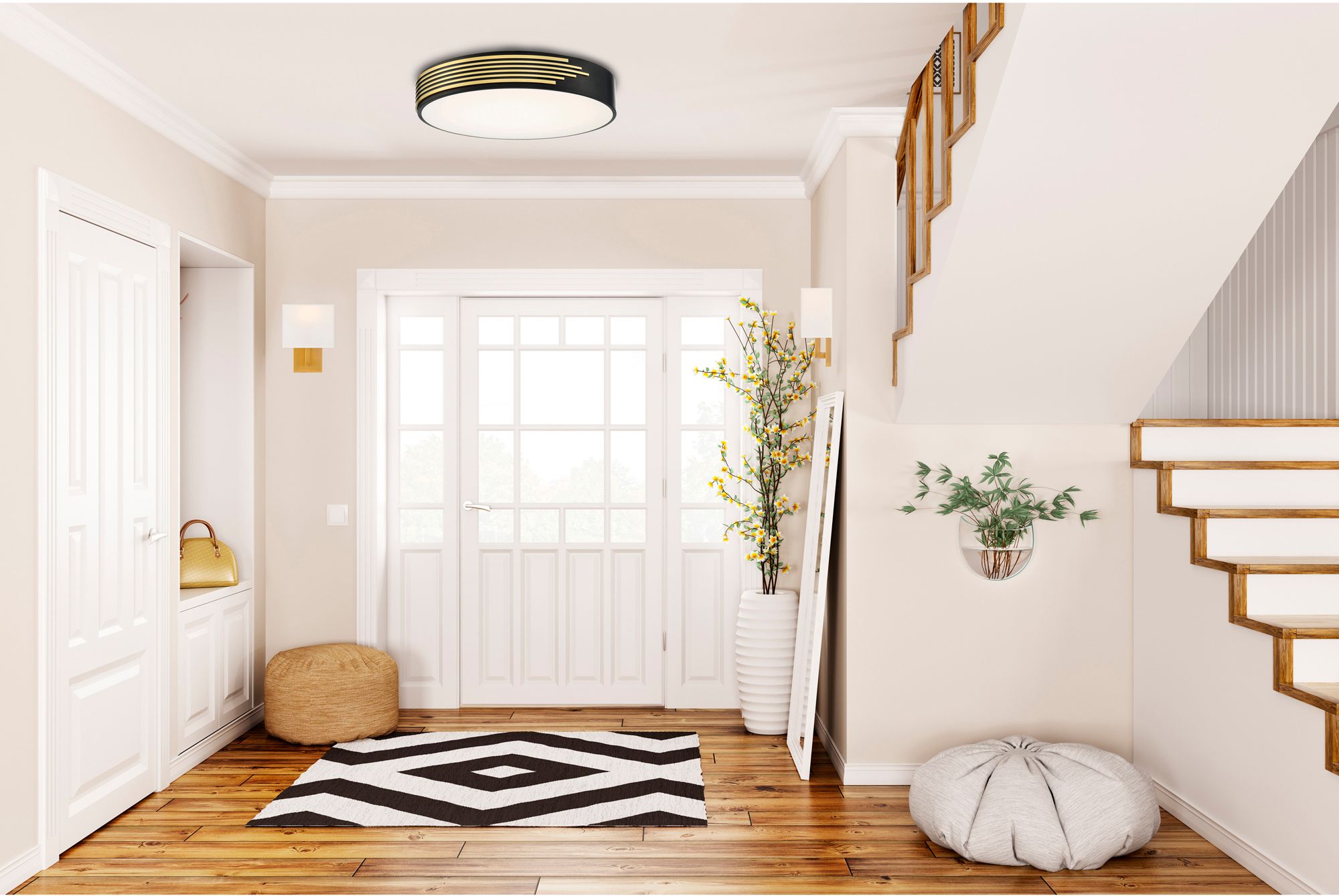 Image 6 Access Lighting Maestro 13 3/4" Wide Black and Gold LED Ceiling Light more views