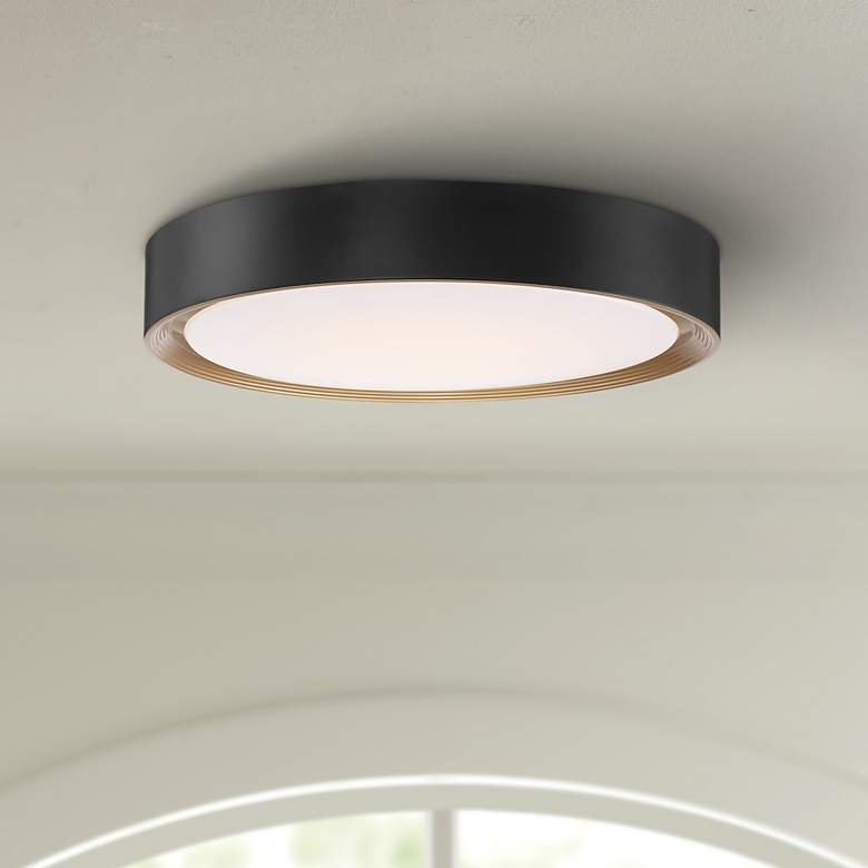 Image 1 Access Lighting Malaga 19 3/4 inch Modern Black Round LED Ceiling Light