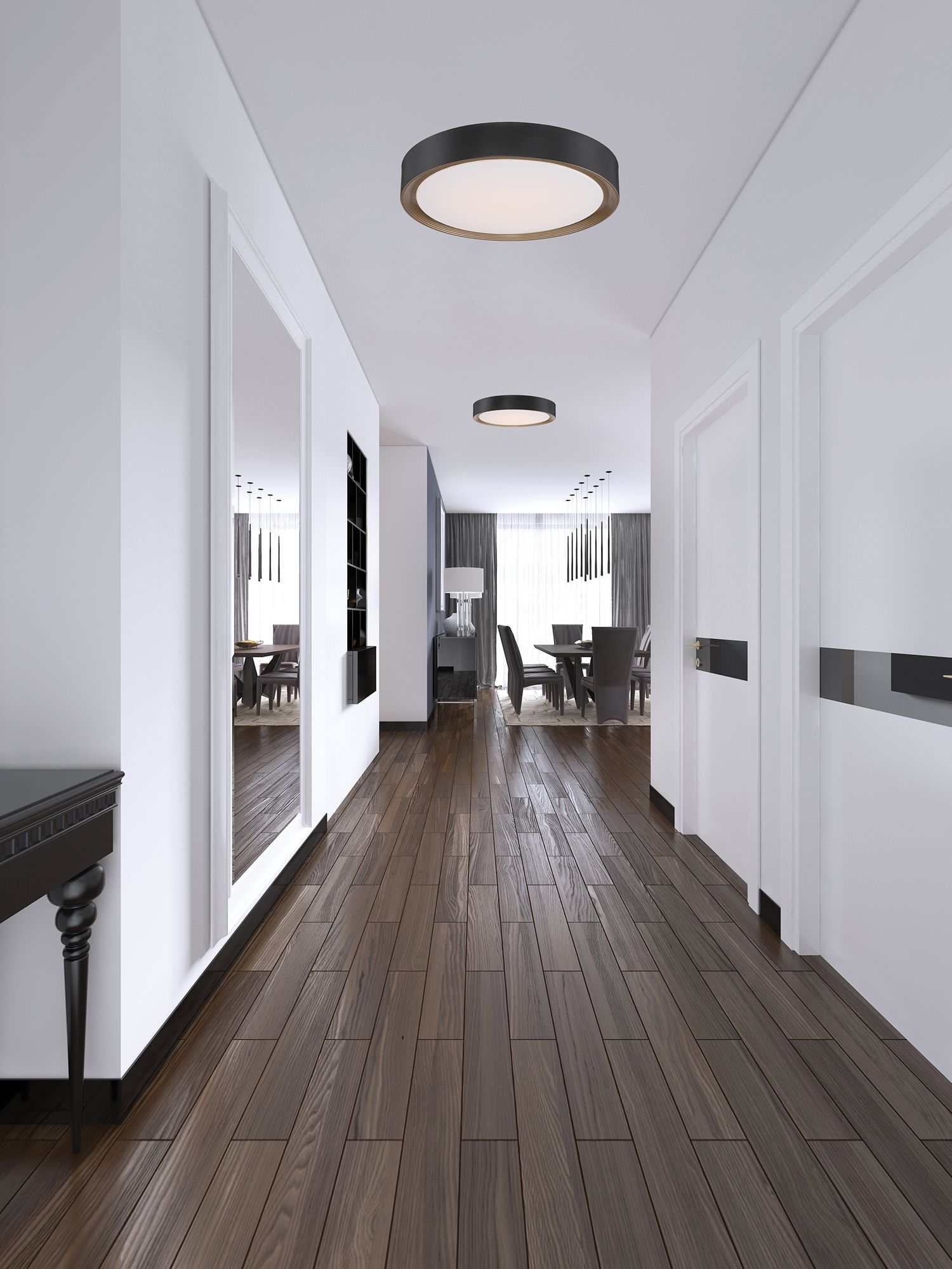 Access Lighting Malaga 19 3/4" Modern Black Round LED Ceiling Light