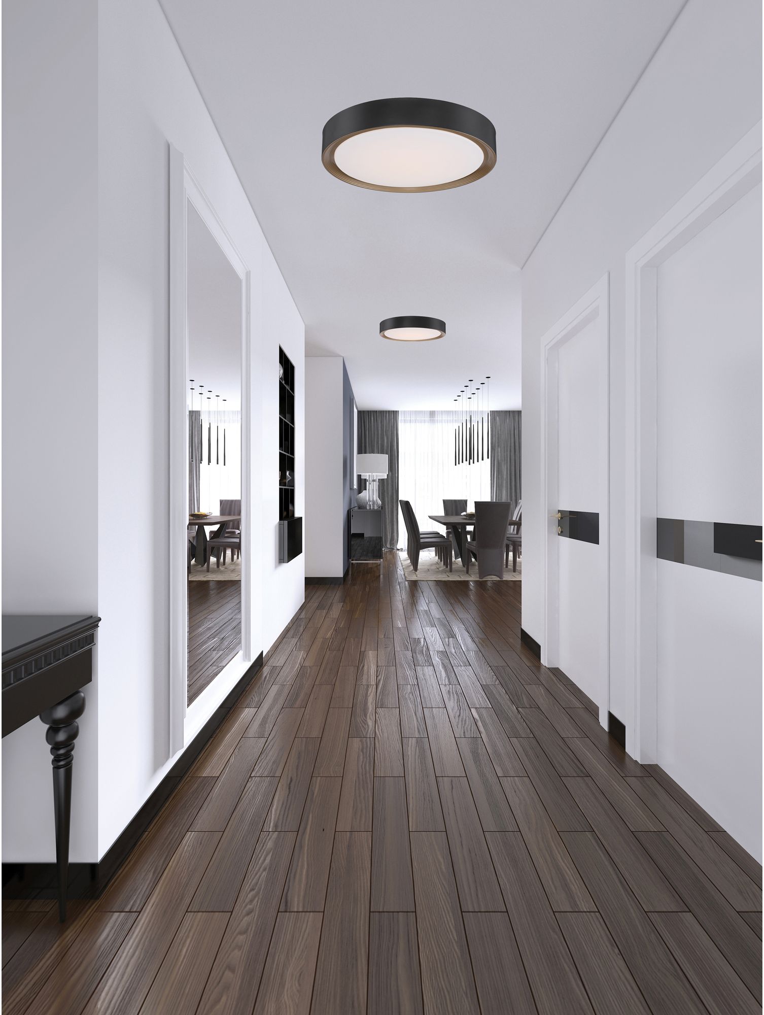Access Lighting Malaga 23 2/4" Matte Black LED Disc Ceiling Light