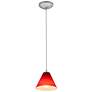 1_Access Lighting Martini 7" Wide LED Red Glass Modern Mini Pendant