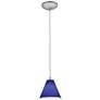 Access Lighting Martini 7" Wide Nickel and Blue Cobalt Glass Pendant