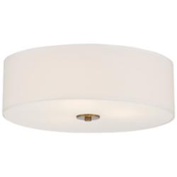 Access Lighting Mid-Town 18" Wide LED White Fabric Drum Ceiling Light