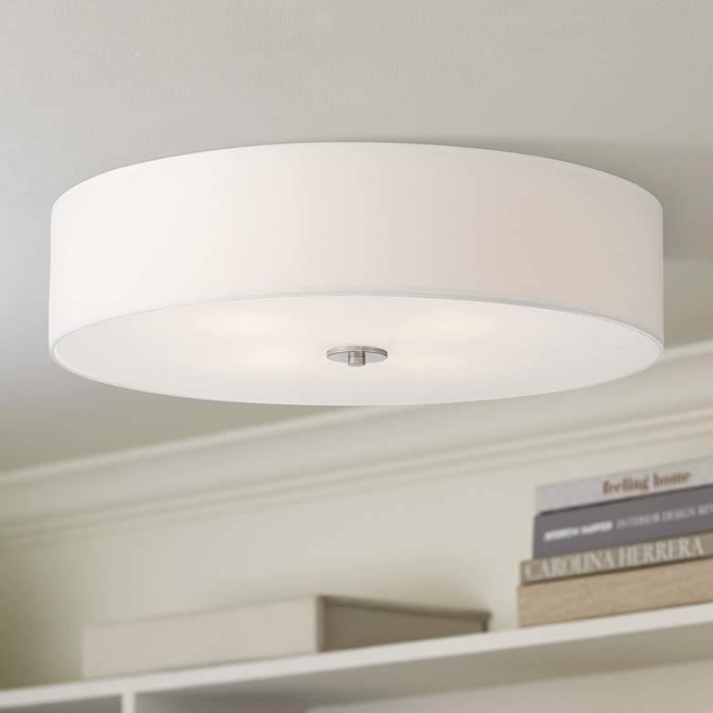 Image 1 Access Lighting Mid Town 24" Silver and White LED Large Ceiling Light