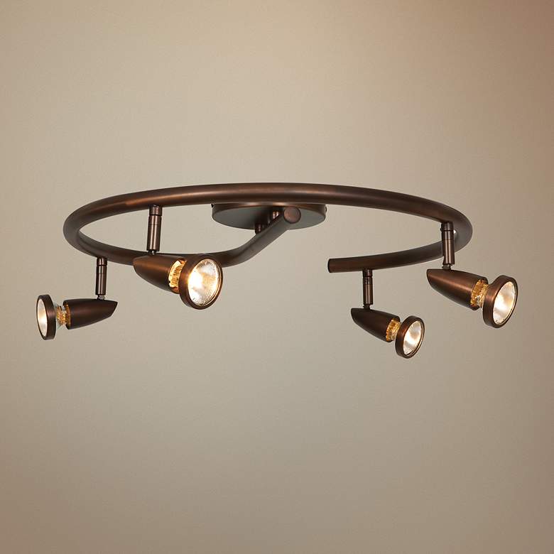 Image 1 Access Lighting Mirage 18" 4-Light Bronze Spiral LED Track Fixture