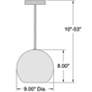 4_Access Lighting Nitrogen 9" Nickel and Glass Modern LED Mini Pendant more views
