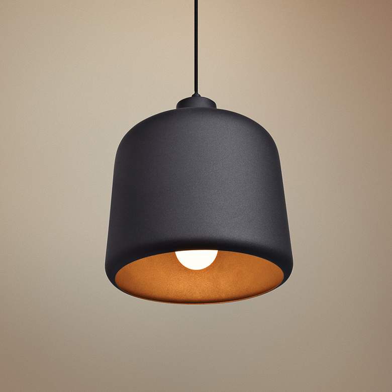 Image 1 Access Lighting Nostalgia 10 inch Wide Matte Black Dome Mini Pendant