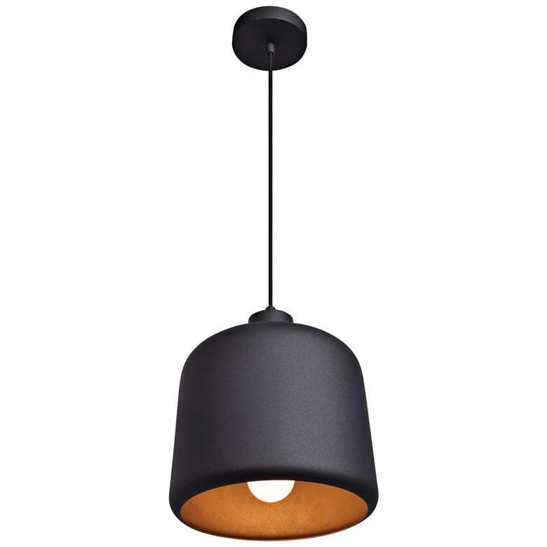 Image 3 Access Lighting Nostalgia 10" Wide Matte Black Dome Mini Pendant more views
