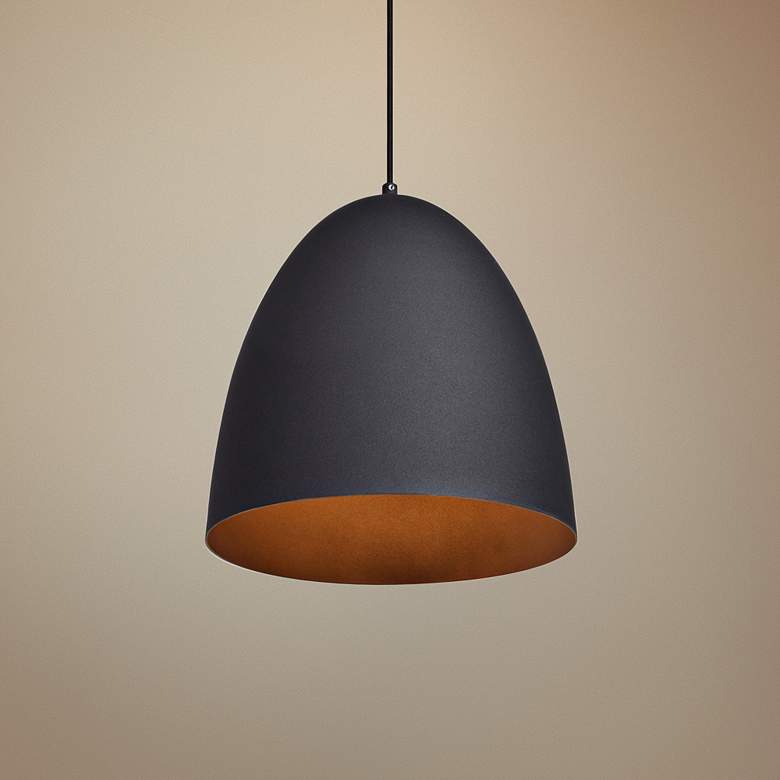Image 1 Access Lighting Nostalgia 12" Modern Dome Matte Black Mini-Pendant