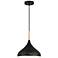 Access Lighting Olivia 13" Wide Black with Wood Accent Pendant Light