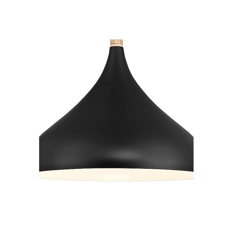 Image 2 Access Lighting Olivia 13" Wide Black with Wood Accent Pendant Light more views