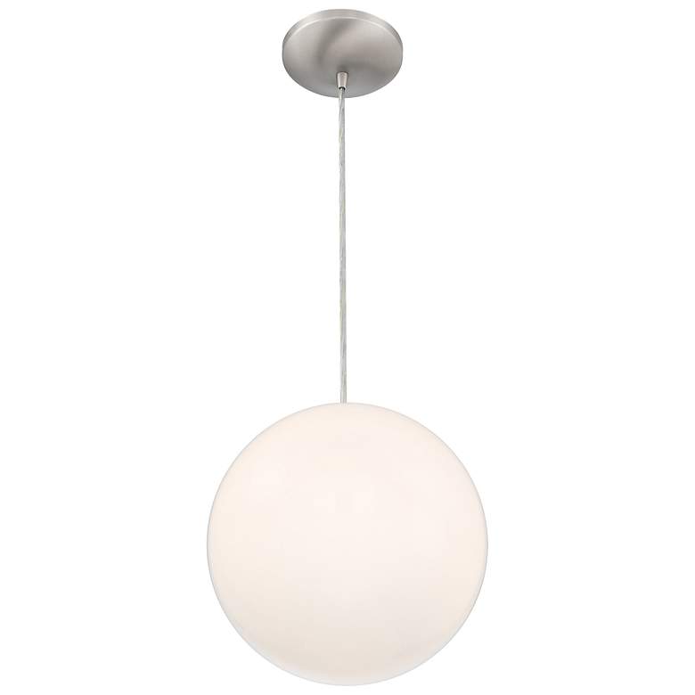 Image 3 Access Lighting Pearl 10" Small Brushed Steel Pendant more views