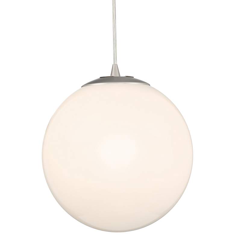 Image 4 Access Lighting Pearl 10" Small Brushed Steel Pendant more views