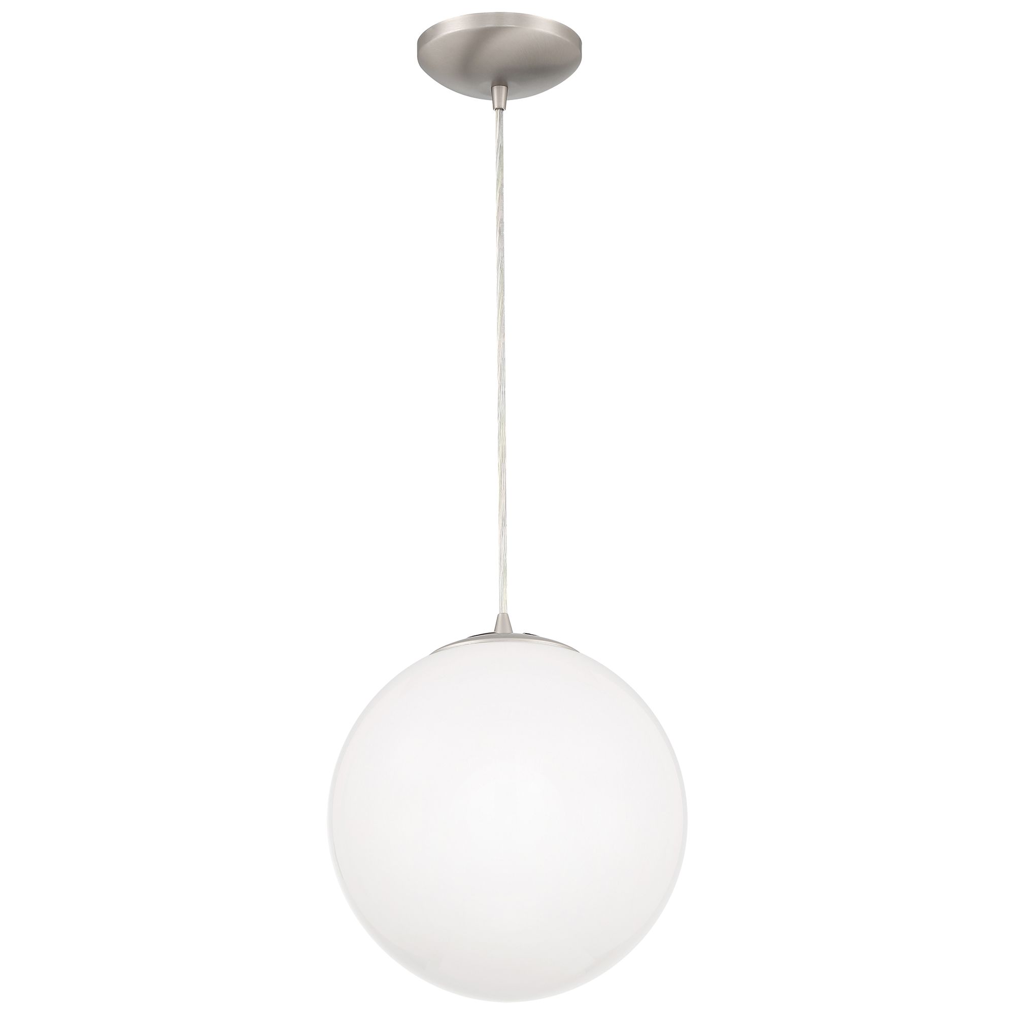 Image 5 Access Lighting Pearl 10" Small Brushed Steel Pendant more views