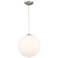 Access Lighting Pearl 15 3/4" Brushed Steel Opal Glass Pendant Light