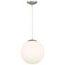 3_Access Lighting Pearl 15 3/4" Brushed Steel Opal Glass Pendant Light more views