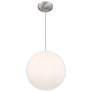 4_Access Lighting Pearl 15 3/4" Brushed Steel Opal Glass Pendant Light more views