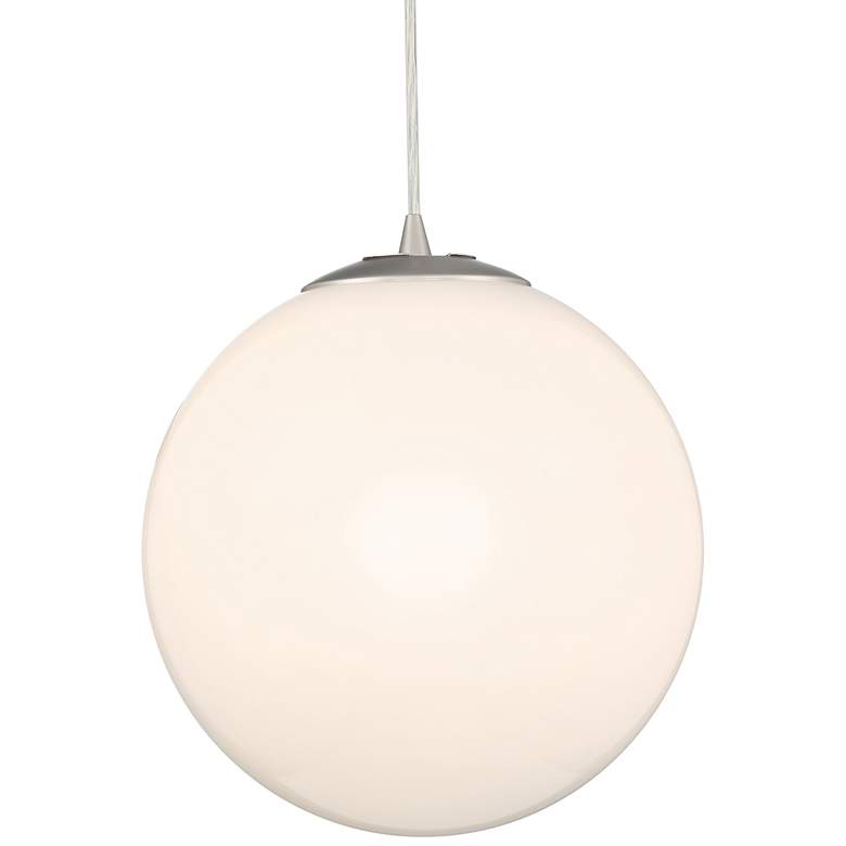 Image 5 Access Lighting Pearl 15 3/4" Brushed Steel Opal Glass Pendant Light more views