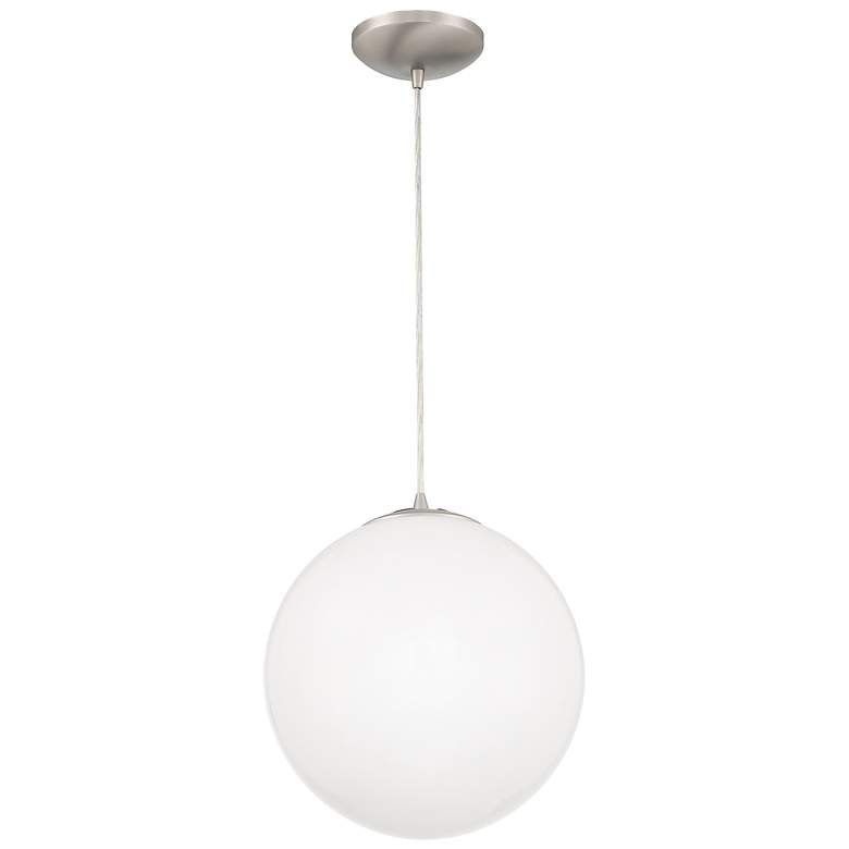 Image 6 Access Lighting Pearl 15 3/4" Brushed Steel Opal Glass Pendant Light more views