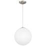 6_Access Lighting Pearl 15 3/4" Brushed Steel Opal Glass Pendant Light more views
