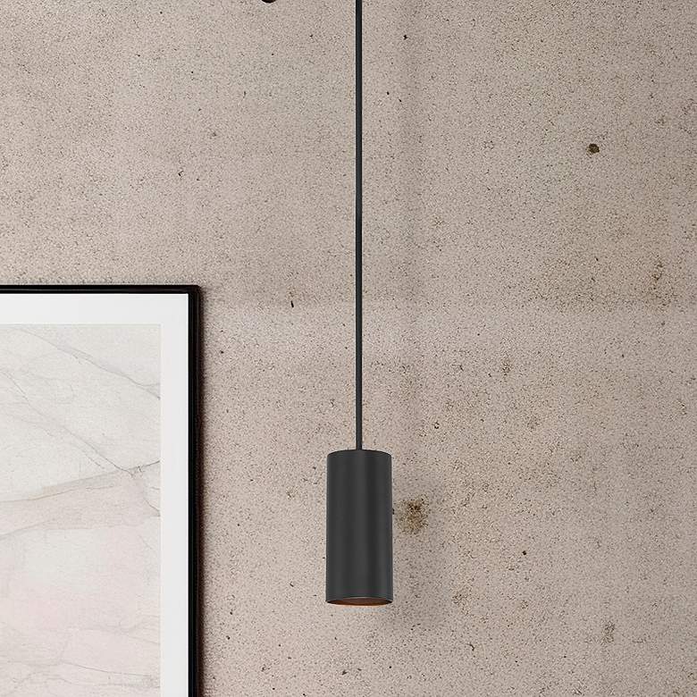 Image 1 Access Lighting Pilson 4 1/2" Wide Matte Black LED Modern Mini Pendant