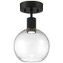 1_Access Lighting Port Nine 7 1/2" Black Clear Glass LED Ceiling Light
