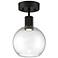 Access Lighting Port Nine 7 1/2" Black Clear Glass LED Ceiling Light