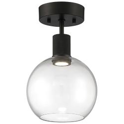 Access Lighting Port Nine 7 1/2" Black Clear Glass LED Ceiling Light