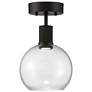 2_Access Lighting Port Nine 7 1/2" Black Clear Glass LED Ceiling Light more views