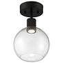 3_Access Lighting Port Nine 7 1/2" Black Clear Glass LED Ceiling Light more views