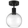 4_Access Lighting Port Nine 7 1/2" Black Clear Glass LED Ceiling Light more views