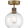 Thumbnail2 of Access Lighting Port Nine 7 1/2" Brass and Clear Glass Ceiling Light more views