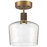 1_Access Lighting Port Nine 9" Wide Brass Seeded Glass LED Ceiling Light