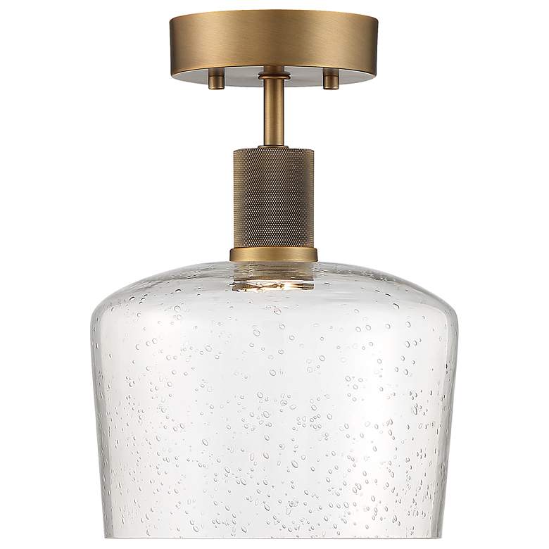 Image 2 Access Lighting Port Nine 9" Wide Brass Seeded Glass LED Ceiling Light more views