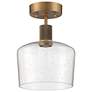 4_Access Lighting Port Nine 9" Wide Brass Seeded Glass LED Ceiling Light more views