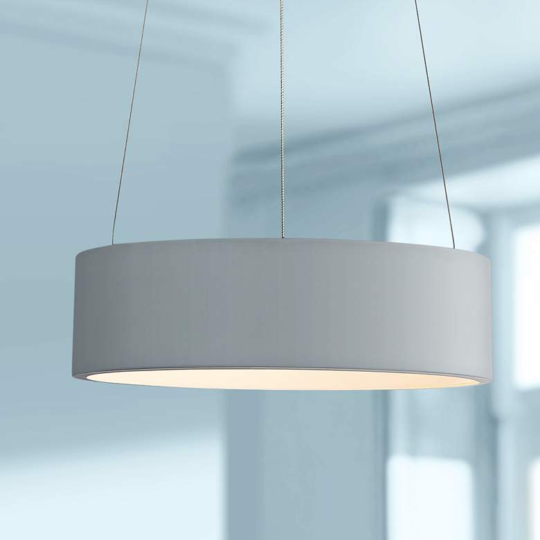 Image 1 Access Lighting Radiant 15" Wide Gray Modern LED Drum Pendant Light