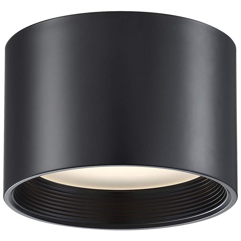 Image 1 Access Lighting Reel 8" Wide Modern Black Disc Light Flush Mount