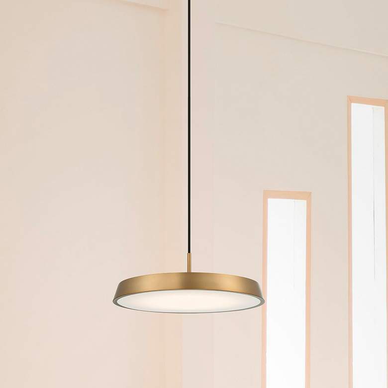 Image 1 Access Lighting Roma 11" Wide LED Brass Flush Mount Ceiling Light