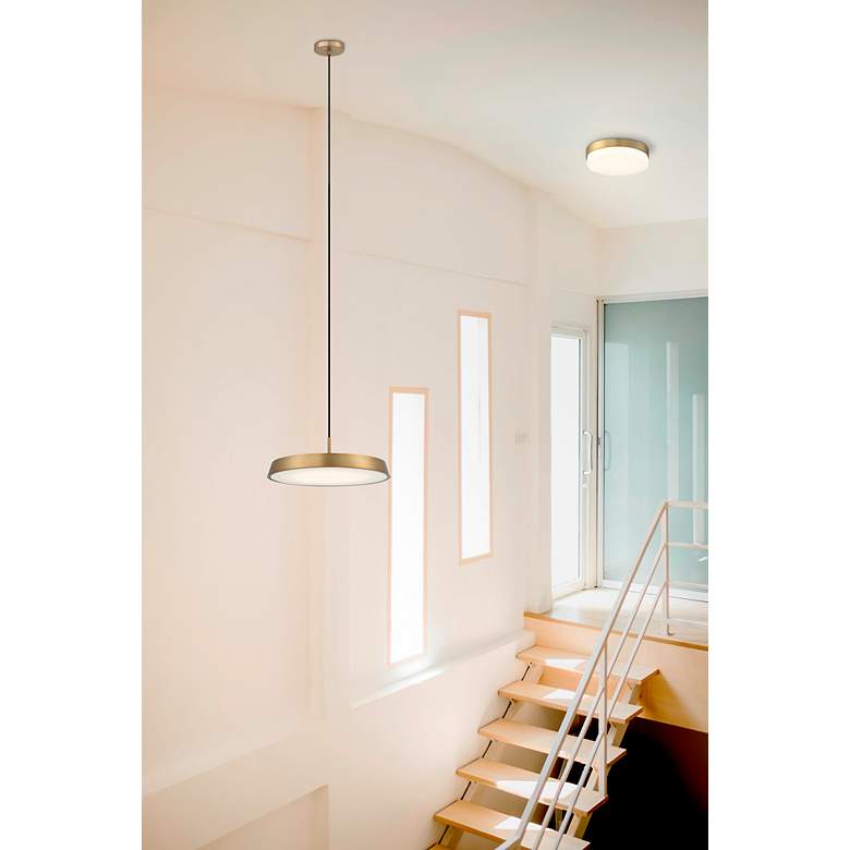 Image 7 Access Lighting Roma 11" Wide LED Brass Flush Mount Ceiling Light more views