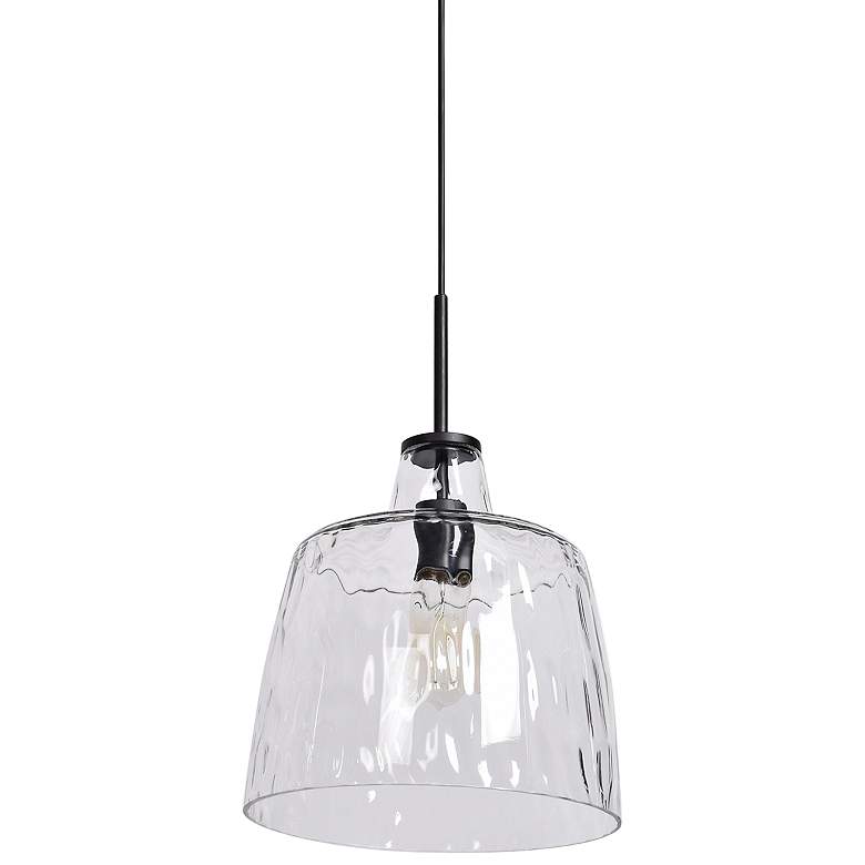 Image 2 Access Lighting Simplicite 11" Wide Black and Clear Glass Mini Pendant