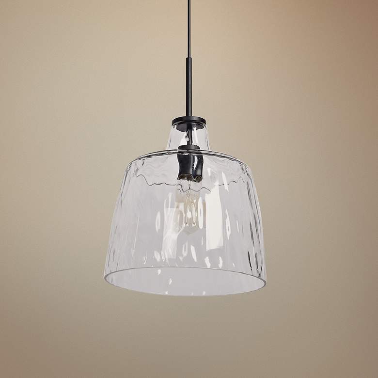 Image 1 Access Lighting Simplicite 11" Wide Black and Clear Glass Mini Pendant